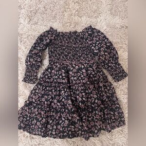 Mini Demi Floral Black and Pink Kids Dress